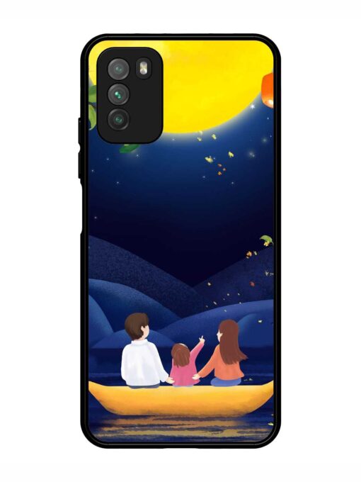 Happy Family And Beautiful View Glossy Metal Phone Cover for Poco M3 Zapvi