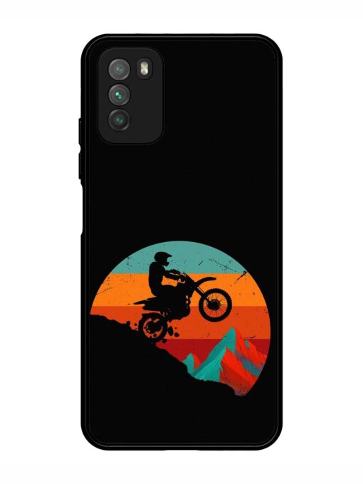 Mountain Bike Glossy Metal Phone Cover for Poco M3 Zapvi