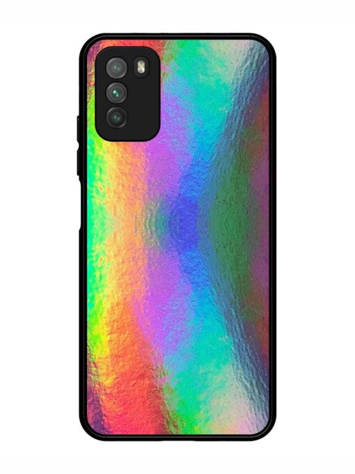 Colorful Holographic Background Glossy Metal TPU Phone Cover for Poco M3 Zapvi