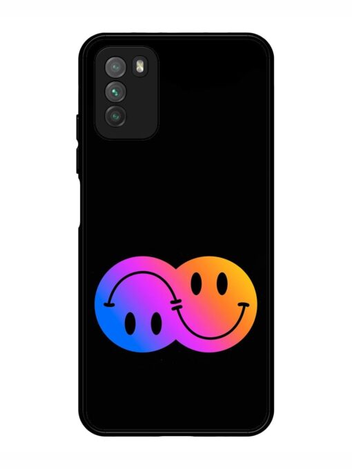 Gradient Smile Art Glossy Metal TPU Phone Cover for Poco M3 Zapvi