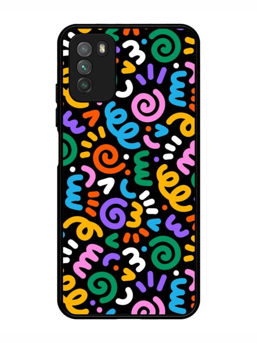 Colorful Seamless Vector Glossy Metal Phone Cover for Poco M3 Zapvi