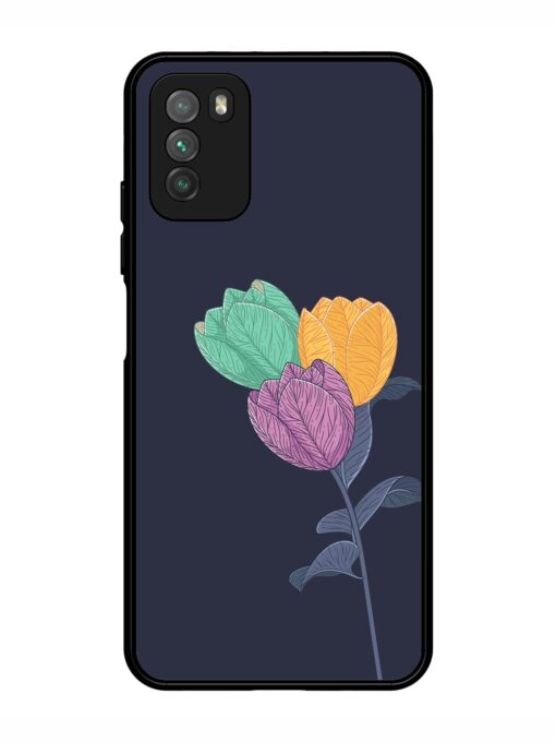 Flower Vector Glossy Metal Phone Cover for Poco M3 Zapvi