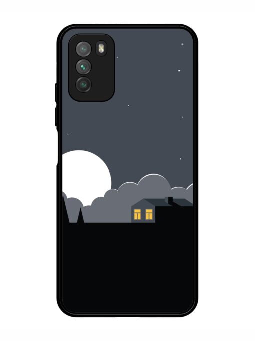 Full Moon Vector Art Glossy Metal Phone Cover for Poco M3 Zapvi