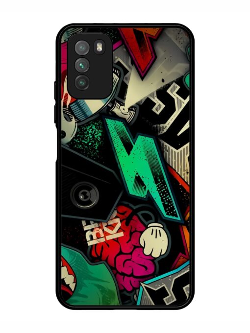 Graffiti Art Glossy Metal Phone Cover for Poco M3 Zapvi