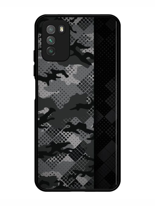 Dark Camouflage Glossy Metal Phone Cover for Poco M3 Zapvi