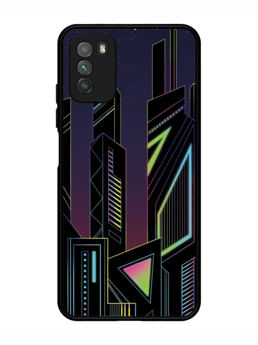 Neon Dreamscape Glossy Metal Phone Cover for Poco M3 Zapvi