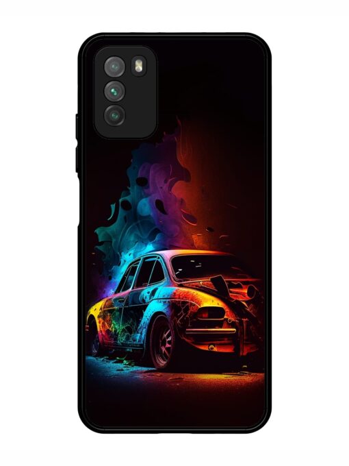 High Classic Car Art Glossy Metal Phone Cover for Poco M3 Zapvi