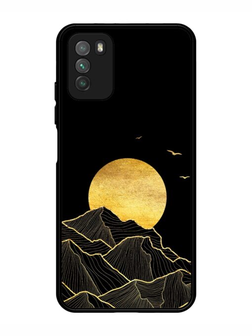 Golden Sunrise Glossy Metal Phone Cover for Poco M3 Zapvi