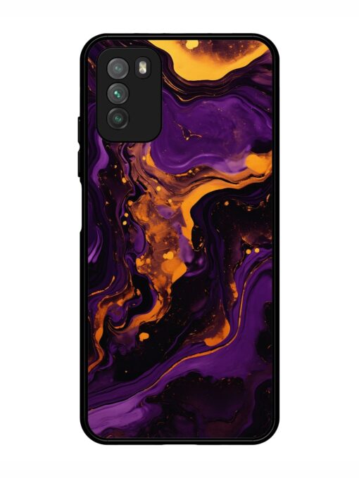 Painting Of A Purple Glossy Metal Phone Cover for Poco M3 Zapvi