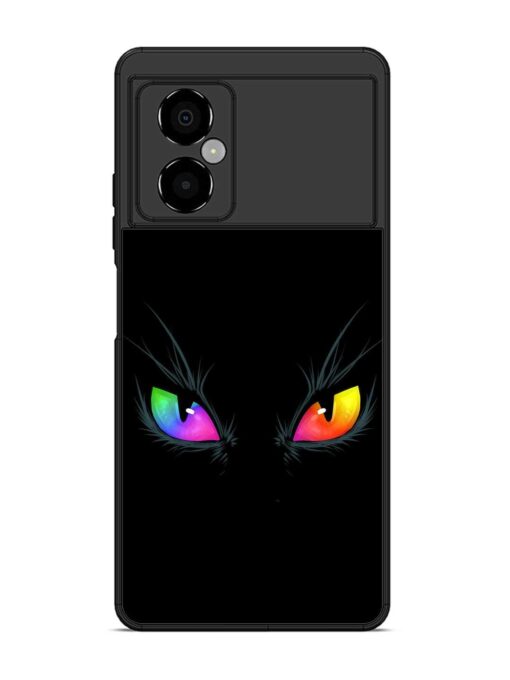 Cat Eyes Glossy Metal Phone Cover for Poco M4 (5G) Zapvi