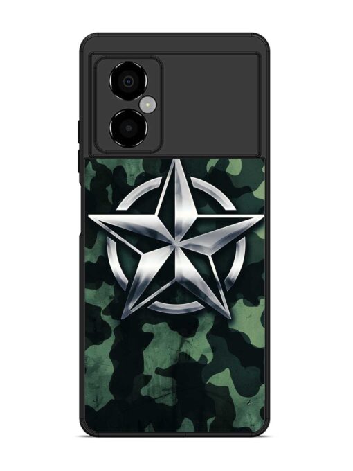 Indian Army Star Design Glossy Metal Phone Cover for Poco M4 (5G) Zapvi