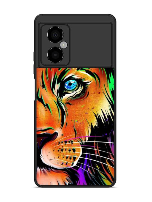 Colorful Lion Design Glossy Metal TPU Phone Cover for Poco M4 (5G) Zapvi