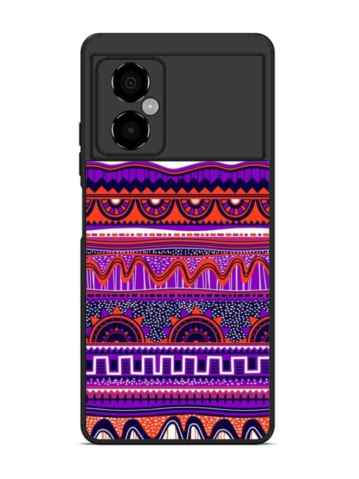 Ethnic Seamless Pattern Glossy Metal TPU Phone Cover for Poco M4 (5G) Zapvi