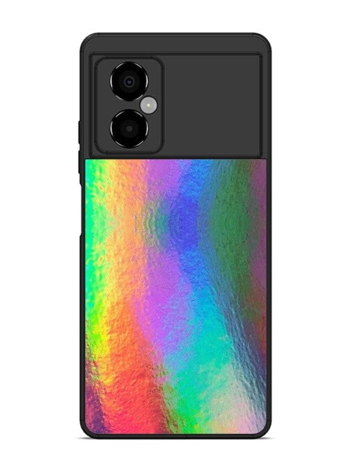 Colorful Holographic Background Glossy Metal TPU Phone Cover for Poco M4 (5G) Zapvi