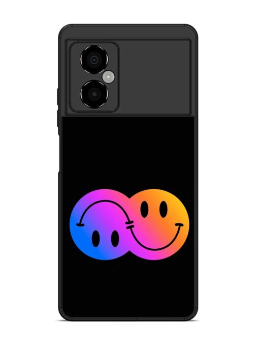 Gradient Smile Art Glossy Metal TPU Phone Cover for Poco M4 (5G) Zapvi