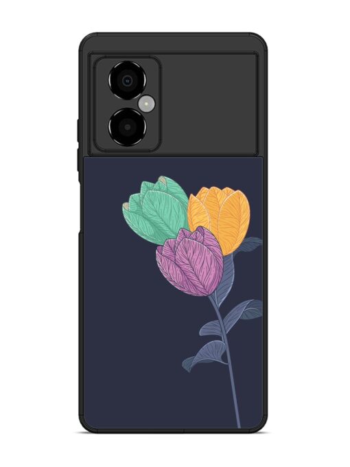 Flower Vector Glossy Metal Phone Cover for Poco M4 (5G) Zapvi