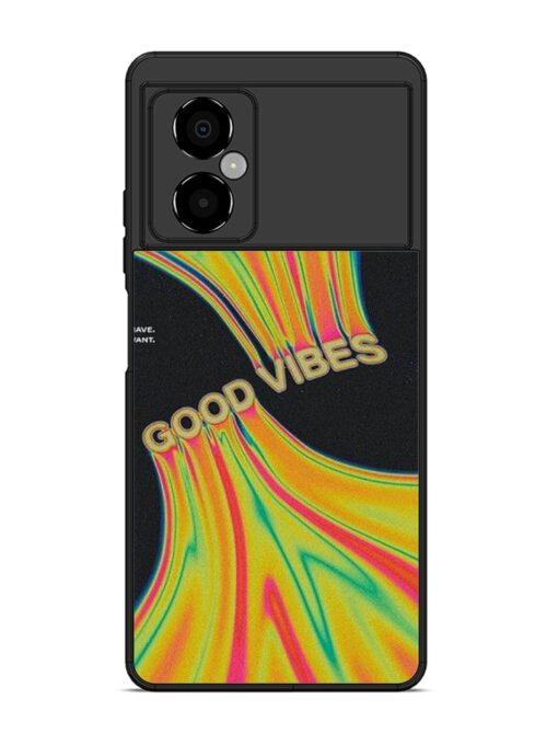 Good Vibes Glossy Metal Phone Cover for Poco M4 (5G) Zapvi