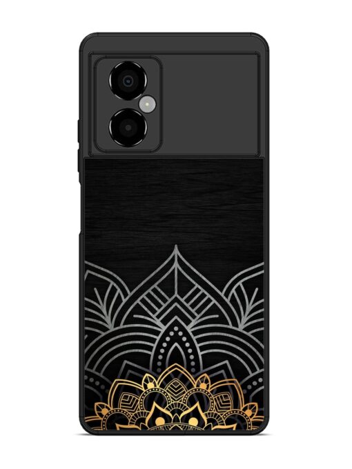 Decorative Golden Pattern Glossy Metal Phone Cover for Poco M4 (5G) Zapvi