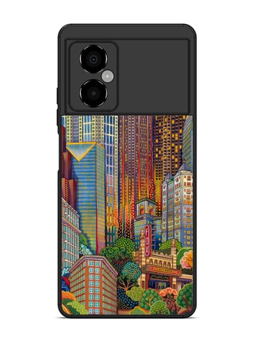 Cityscapes Art Glossy Metal Phone Cover for Poco M4 (5G) Zapvi