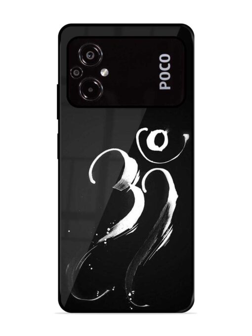 Om Logo Glossy Metal Phone Cover for Poco M5 Zapvi