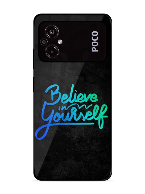 Believe In Yourself Glossy Metal Phone Cover for Poco M5 Zapvi