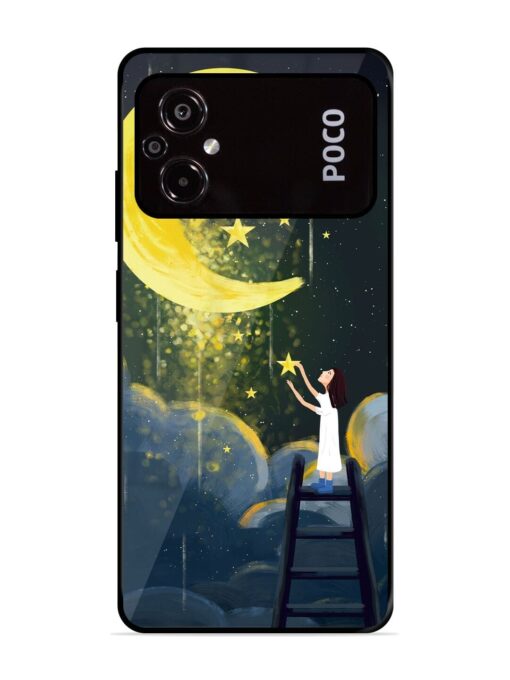 Moonlight Healing Night Illustration Glossy Metal TPU Phone Cover for Poco M5 Zapvi