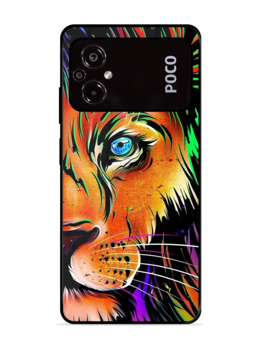 Colorful Lion Design Glossy Metal TPU Phone Cover for Poco M5 Zapvi