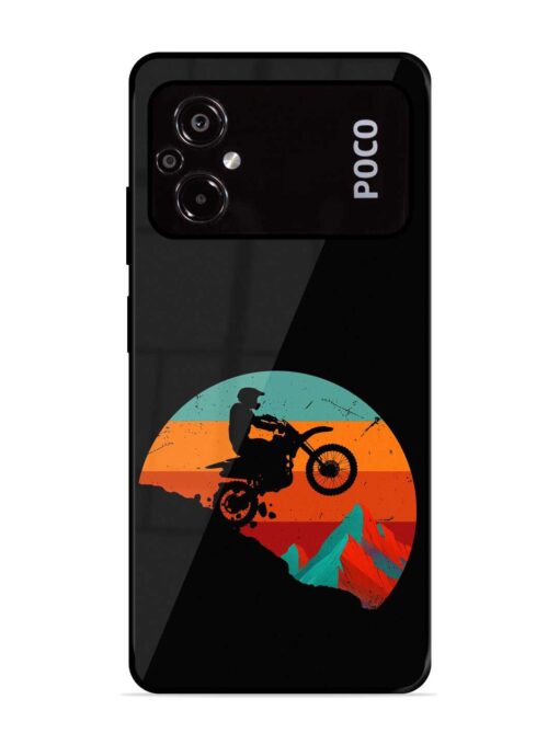 Mountain Bike Glossy Metal Phone Cover for Poco M5 Zapvi