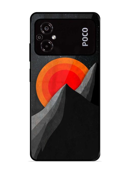 Black Mountain Glossy Metal Phone Cover for Poco M5 Zapvi