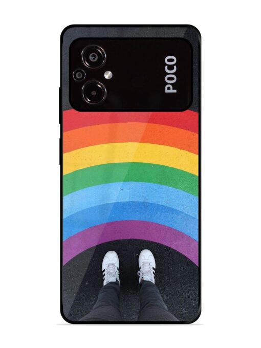 Legs Rainbow Glossy Metal TPU Phone Cover for Poco M5 Zapvi