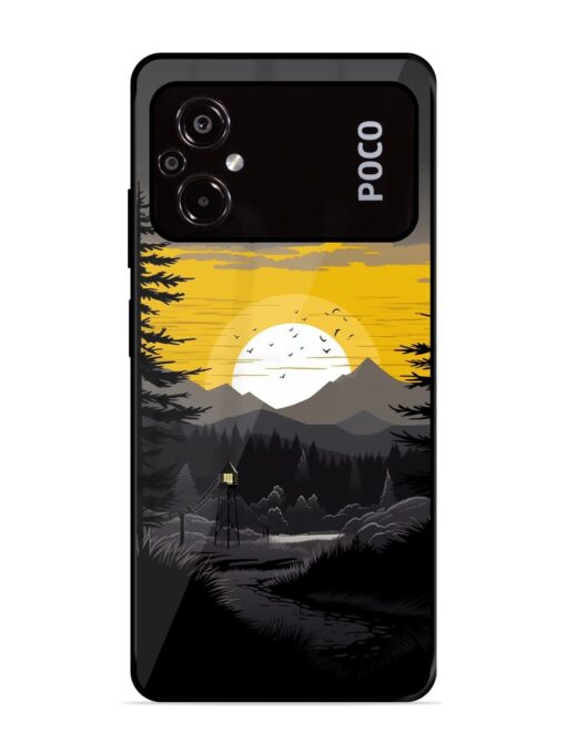 Sunset Vector Glossy Metal Phone Cover for Poco M5 Zapvi