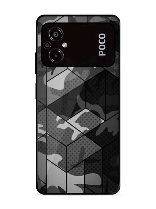 Hexagonal Pattern Glossy Metal Phone Cover for Poco M5 Zapvi