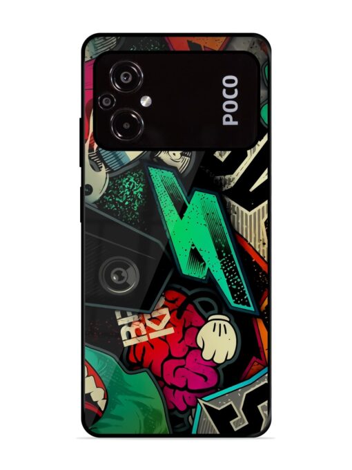 Graffiti Art Glossy Metal Phone Cover for Poco M5 Zapvi