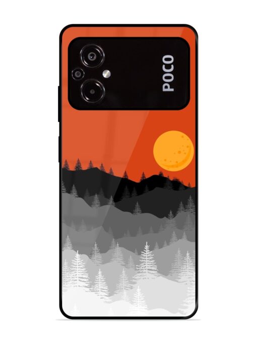 Mountain Lofi Sun Glossy Metal Phone Cover for Poco M5 Zapvi