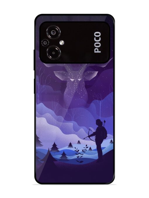 Deer Forest River Glossy Metal Phone Cover for Poco M5 Zapvi