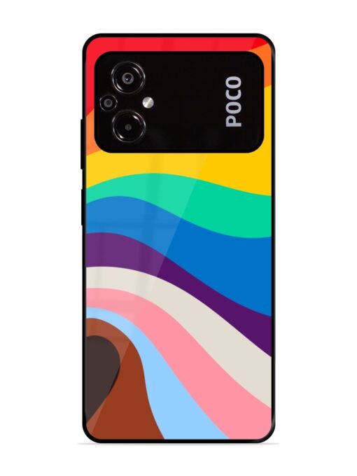 Minimal Pride Art Glossy Metal Phone Cover for Poco M5 Zapvi