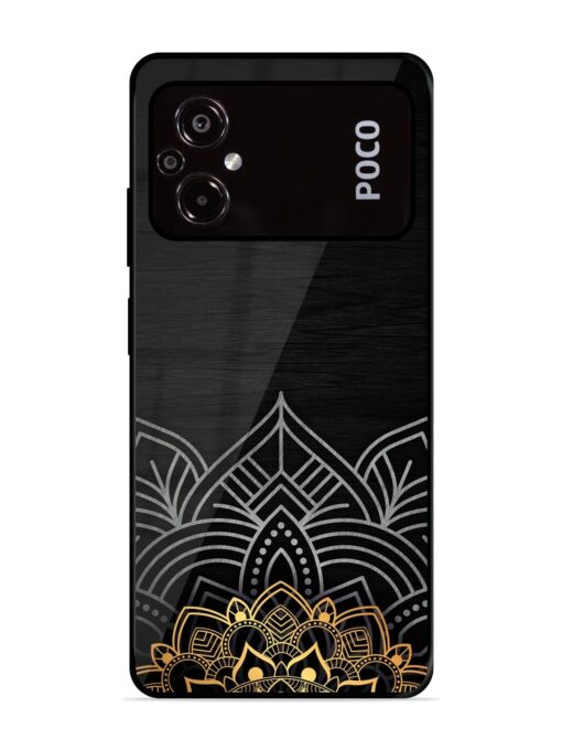 Decorative Golden Pattern Glossy Metal Phone Cover for Poco M5 Zapvi