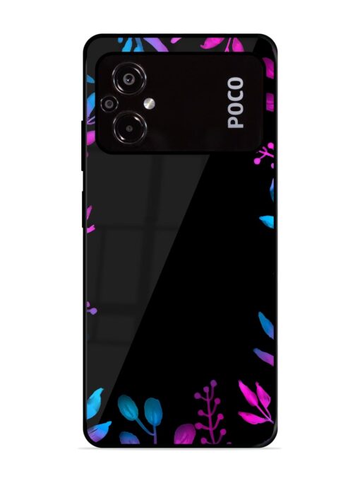 Flower Pattern Watercolor Glossy Metal Phone Cover for Poco M5 Zapvi