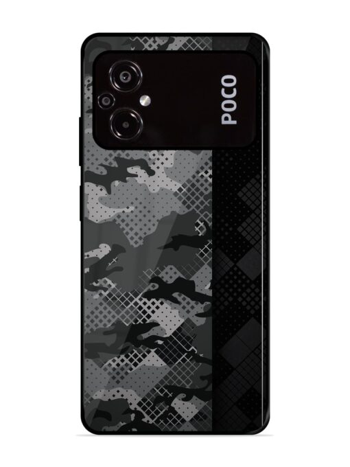 Dark Camouflage Glossy Metal Phone Cover for Poco M5 Zapvi