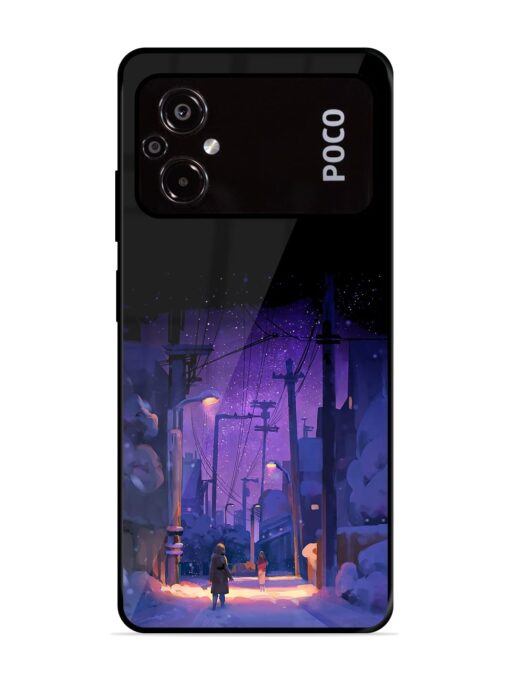 Winter Anime Art Glossy Metal Phone Cover for Poco M5 Zapvi