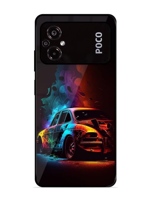 High Classic Car Art Glossy Metal Phone Cover for Poco M5 Zapvi