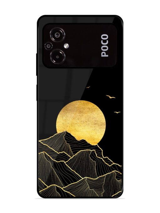 Golden Sunrise Glossy Metal Phone Cover for Poco M5 Zapvi