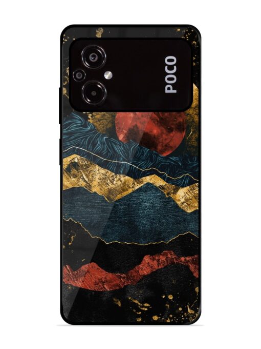 Gold Painting View Glossy Metal Phone Cover for Poco M5 Zapvi