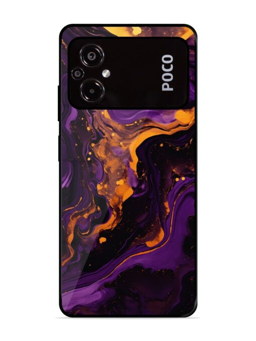 Painting Of A Purple Glossy Metal Phone Cover for Poco M5 Zapvi