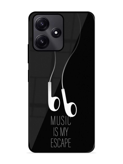 Music Is My Escape Glossy Metal Phone Cover for Poco M6 Pro (5G) Zapvi