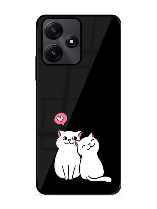 Cat Love Glossy Metal Phone Cover for Poco M6 Pro (5G) Zapvi