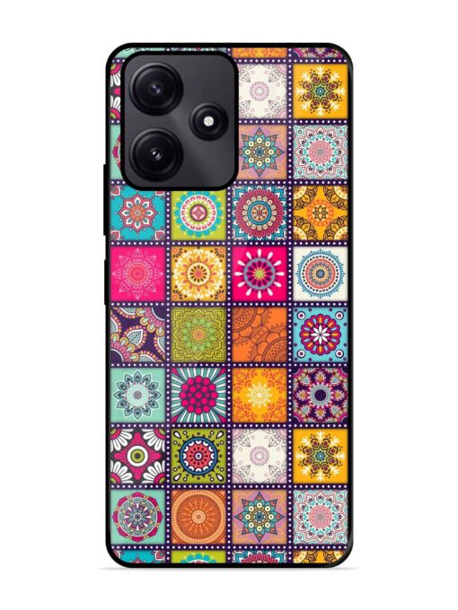 Seamless Pattern Vintage Glossy Metal Phone Cover for Poco M6 Pro (5G) Zapvi