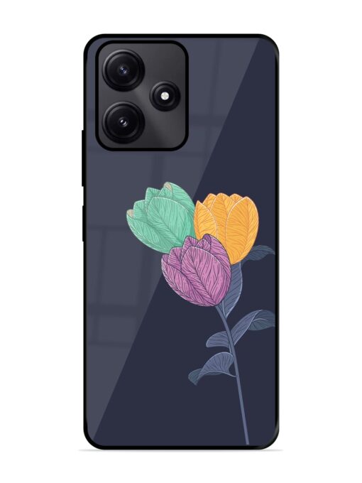 Flower Vector Glossy Metal Phone Cover for Poco M6 Pro (5G) Zapvi