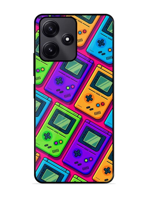 Game Seamless Pattern Glossy Metal Phone Cover for Poco M6 Pro (5G) Zapvi