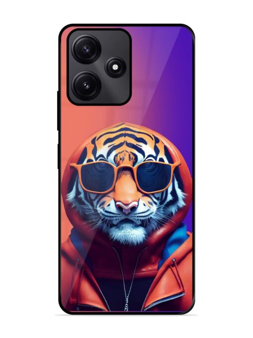 Tiger Animation Glossy Metal Phone Cover for Poco M6 Pro (5G) Zapvi